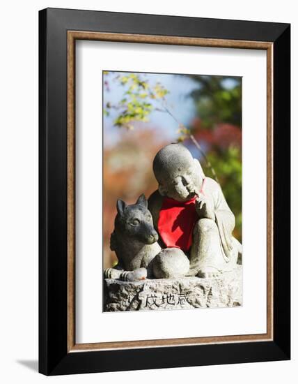 Asia, Japan, Honshu, Hiroshima Prefecture, Miyajima Island, Statue in Daisho in Temple-Christian Kober-Framed Photographic Print