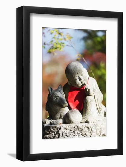 Asia, Japan, Honshu, Hiroshima Prefecture, Miyajima Island, Statue in Daisho in Temple-Christian Kober-Framed Photographic Print