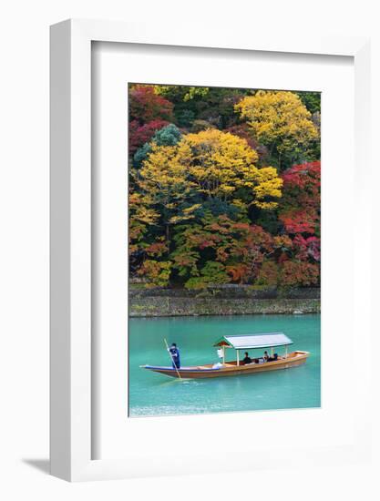 Asia, Japan, Honshu, Kyoto, Arashiyama, Autumn Colours on Kiyotaki River-Christian Kober-Framed Photographic Print