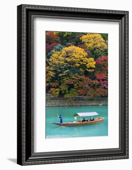 Asia, Japan, Honshu, Kyoto, Arashiyama, Autumn Colours on Kiyotaki River-Christian Kober-Framed Photographic Print