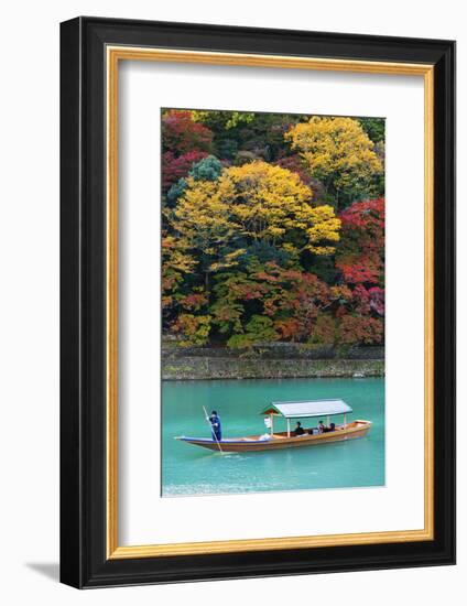 Asia, Japan, Honshu, Kyoto, Arashiyama, Autumn Colours on Kiyotaki River-Christian Kober-Framed Photographic Print