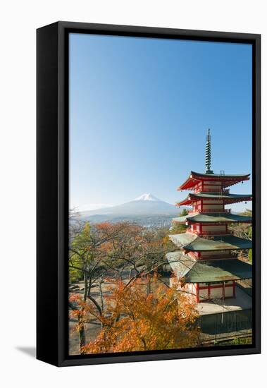 Asia, Japan, Honshu, Mt Fuji 3776M, Arakura Sengen Jinja, UNESCO World Heritage Site-Christian Kober-Framed Premier Image Canvas