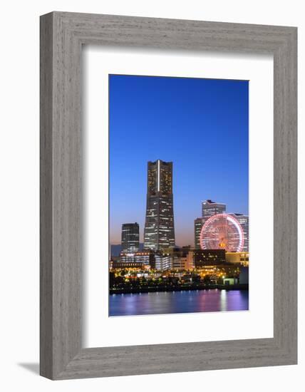 Asia, Japan, Honshu, Yokohama Bay, City Skyline and Landmark Tower-Christian Kober-Framed Photographic Print