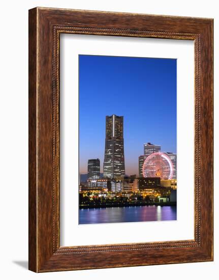Asia, Japan, Honshu, Yokohama Bay, City Skyline and Landmark Tower-Christian Kober-Framed Photographic Print