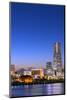 Asia, Japan, Honshu, Yokohama Bay, City Skyline and Mt Fuji, Landmark Tower-Christian Kober-Mounted Photographic Print