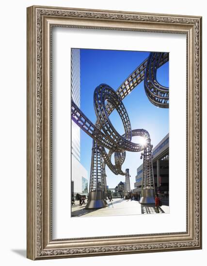 Asia, Japan, Honshu, Yokohama, Modern Art Sculpture in Queen's Square-Christian Kober-Framed Photographic Print