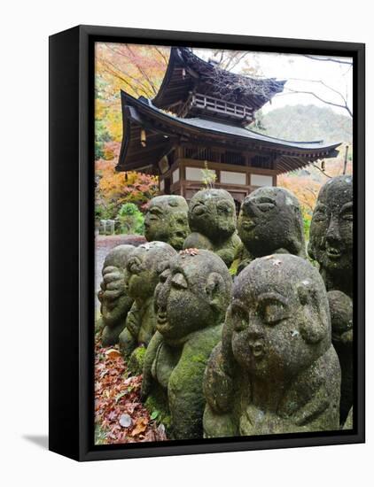 Asia, Japan; Kyoto, Sagano, Arashiyama, Otagi Nenbutsu Dera Temple, Stone Images-Christian Kober-Framed Premier Image Canvas