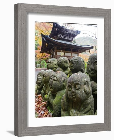 Asia, Japan; Kyoto, Sagano, Arashiyama, Otagi Nenbutsu Dera Temple, Stone Images-Christian Kober-Framed Photographic Print