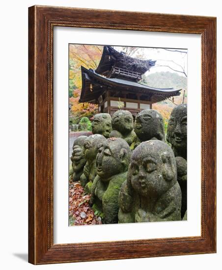 Asia, Japan; Kyoto, Sagano, Arashiyama, Otagi Nenbutsu Dera Temple, Stone Images-Christian Kober-Framed Photographic Print