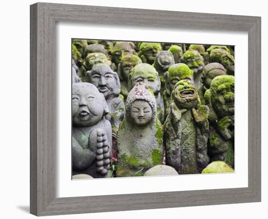 Asia, Japan; Kyoto, Sagano, Arashiyama, Otagi Nenbutsu Dera Temple, Stone Images-Christian Kober-Framed Photographic Print