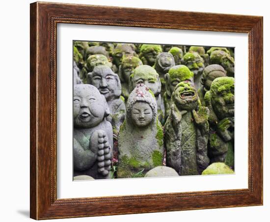 Asia, Japan; Kyoto, Sagano, Arashiyama, Otagi Nenbutsu Dera Temple, Stone Images-Christian Kober-Framed Photographic Print