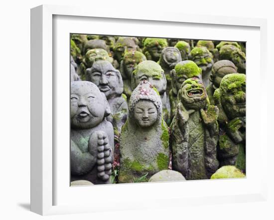 Asia, Japan; Kyoto, Sagano, Arashiyama, Otagi Nenbutsu Dera Temple, Stone Images-Christian Kober-Framed Photographic Print