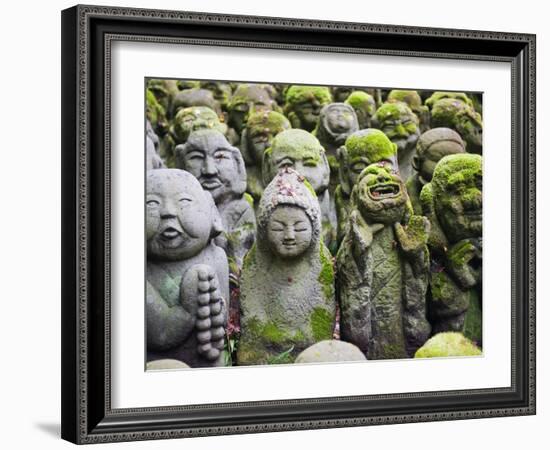 Asia, Japan; Kyoto, Sagano, Arashiyama, Otagi Nenbutsu Dera Temple, Stone Images-Christian Kober-Framed Photographic Print