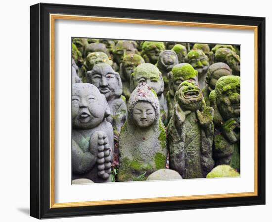 Asia, Japan; Kyoto, Sagano, Arashiyama, Otagi Nenbutsu Dera Temple, Stone Images-Christian Kober-Framed Photographic Print