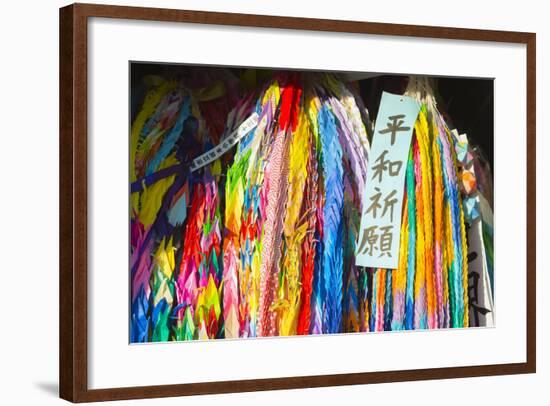 Asia, Japan, Kyushu, Nagasaki, Peace Park, Peace Cranes in Memory 1945 Atomic Bomb Victims-Christian Kober-Framed Photographic Print