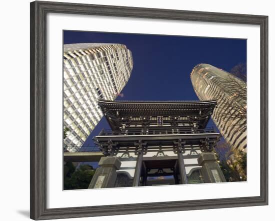 Asia, Japan, Tokyo, Temple and Skyscrapers-Christian Kober-Framed Photographic Print