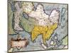 Asia: Map of the Continent Including Japan and the East Indies with Part of New Guinea, circa 1580-Abraham Ortelius-Mounted Giclee Print