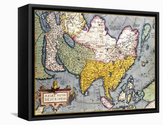 Asia: Map of the Continent Including Japan and the East Indies with Part of New Guinea, circa 1580-Abraham Ortelius-Framed Premier Image Canvas