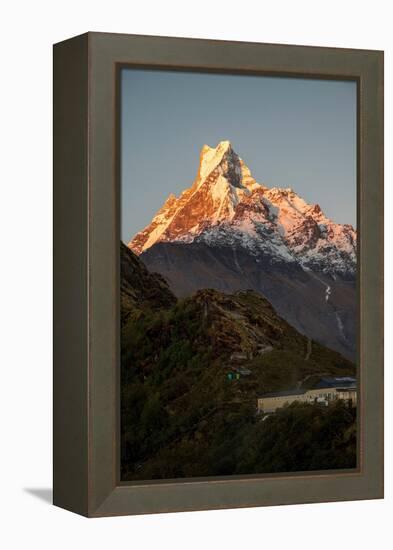 Asia, Nepal. Machapuchare Mountain from top of Mardi Himal Trek.-Janell Davidson-Framed Premier Image Canvas