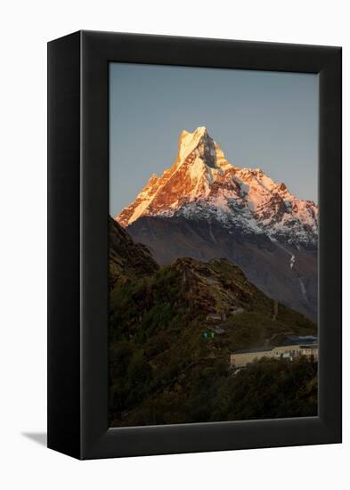 Asia, Nepal. Machapuchare Mountain from top of Mardi Himal Trek.-Janell Davidson-Framed Premier Image Canvas