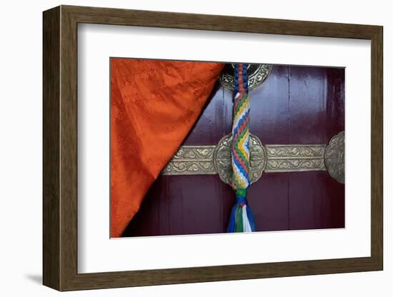 Asia, Nepal, Pokhara. Close-up of door at Jangchub Choeling Buddhist Monastery-Janell Davidson-Framed Photographic Print