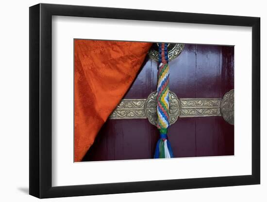 Asia, Nepal, Pokhara. Close-up of door at Jangchub Choeling Buddhist Monastery-Janell Davidson-Framed Photographic Print