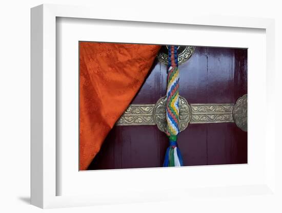 Asia, Nepal, Pokhara. Close-up of door at Jangchub Choeling Buddhist Monastery-Janell Davidson-Framed Photographic Print