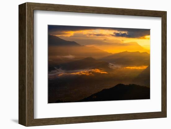 Asia, Nepal, Pokhara. Sarangkot sunrise.-Janell Davidson-Framed Photographic Print