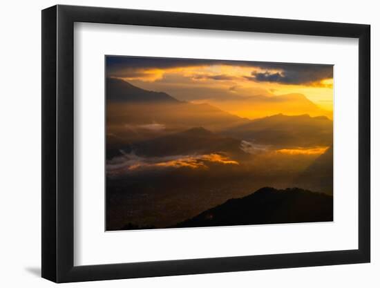 Asia, Nepal, Pokhara. Sarangkot sunrise.-Janell Davidson-Framed Photographic Print