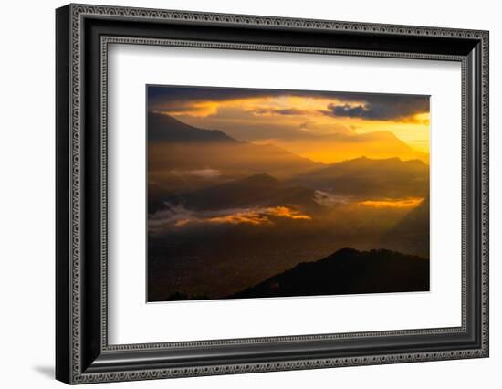 Asia, Nepal, Pokhara. Sarangkot sunrise.-Janell Davidson-Framed Photographic Print