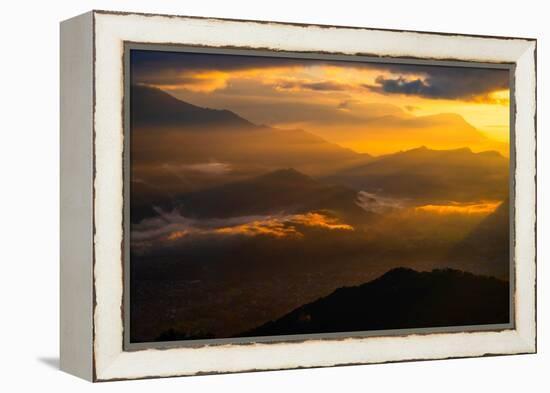 Asia, Nepal, Pokhara. Sarangkot sunrise.-Janell Davidson-Framed Premier Image Canvas