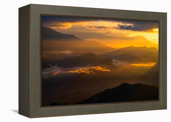 Asia, Nepal, Pokhara. Sarangkot sunrise.-Janell Davidson-Framed Premier Image Canvas