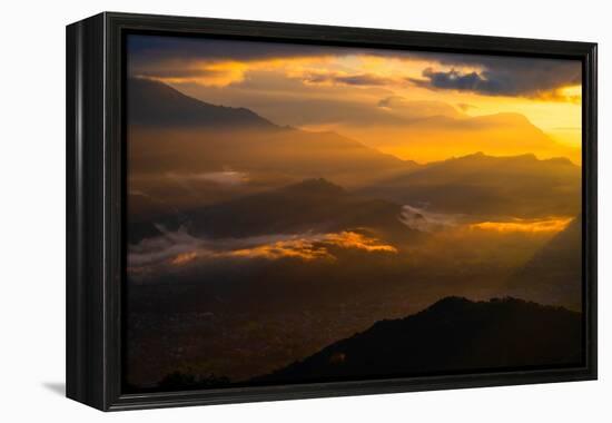 Asia, Nepal, Pokhara. Sarangkot sunrise.-Janell Davidson-Framed Premier Image Canvas