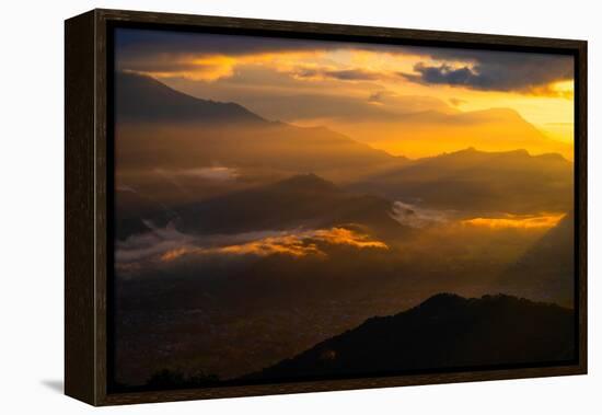 Asia, Nepal, Pokhara. Sarangkot sunrise.-Janell Davidson-Framed Premier Image Canvas