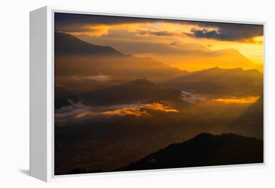 Asia, Nepal, Pokhara. Sarangkot sunrise.-Janell Davidson-Framed Premier Image Canvas