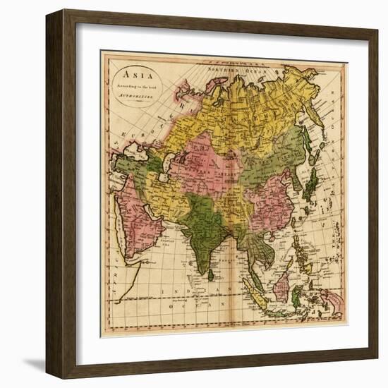 Asia - Panoramic Map-Lantern Press-Framed Art Print