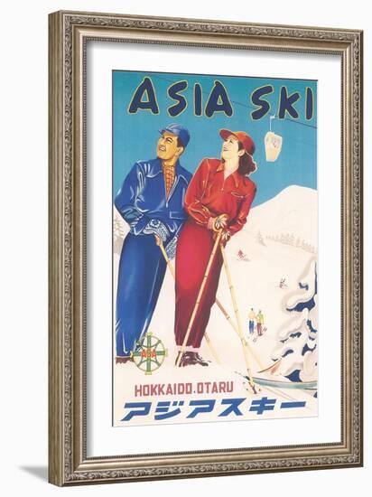 Asia Ski Travel Poster-null-Framed Art Print