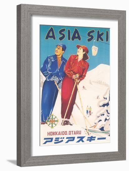 Asia Ski Travel Poster--Framed Art Print