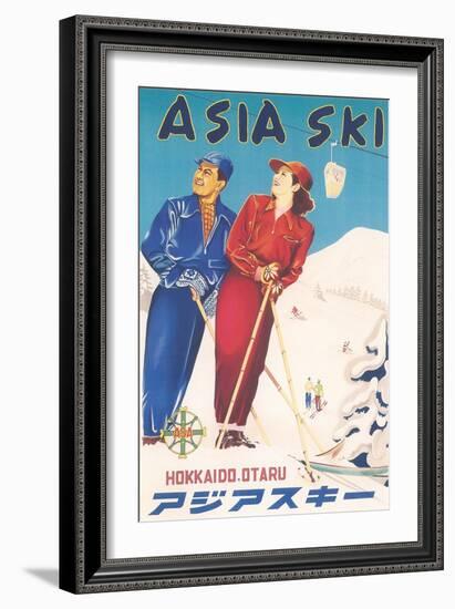 Asia Ski Travel Poster-null-Framed Art Print