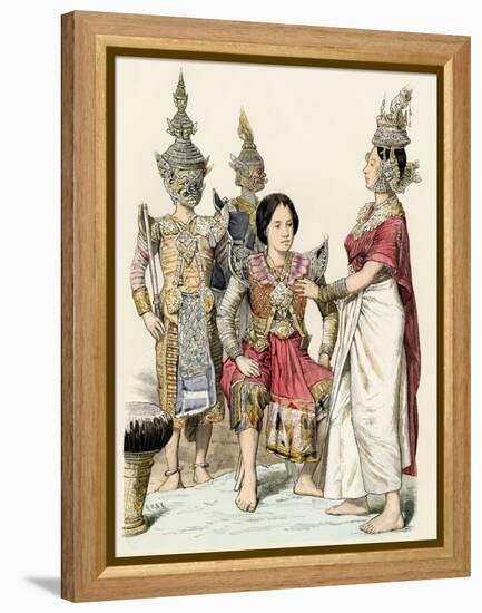 Asia: Traditional Costumes of the Population of the Asian Continent. Indigenous Actors and Actresse-null-Framed Premier Image Canvas