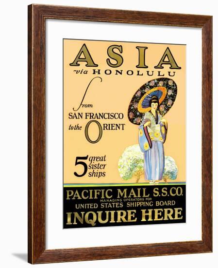 Asia Via Honolulu-null-Framed Art Print