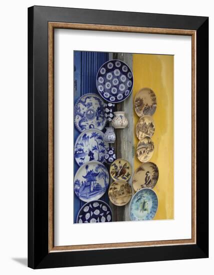 Asia, Vietnam. Ceramic Plates on Display, Hoi An, Quang Nam Province-Kevin Oke-Framed Photographic Print