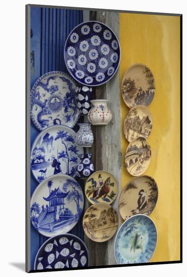 Asia, Vietnam. Ceramic Plates on Display, Hoi An, Quang Nam Province-Kevin Oke-Mounted Photographic Print