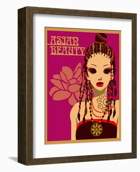 Asian Beauty at Party-Noriko Sakura-Framed Art Print