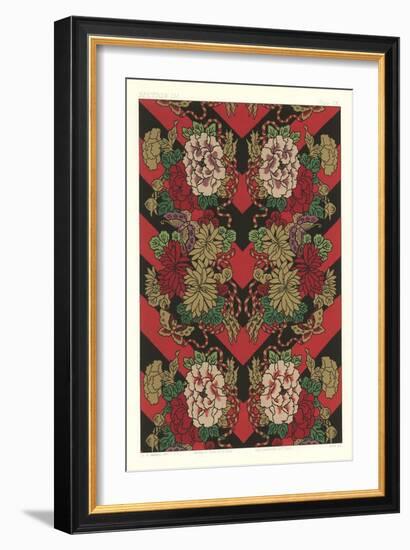 Asian Chrysanthemum Pattern-null-Framed Art Print