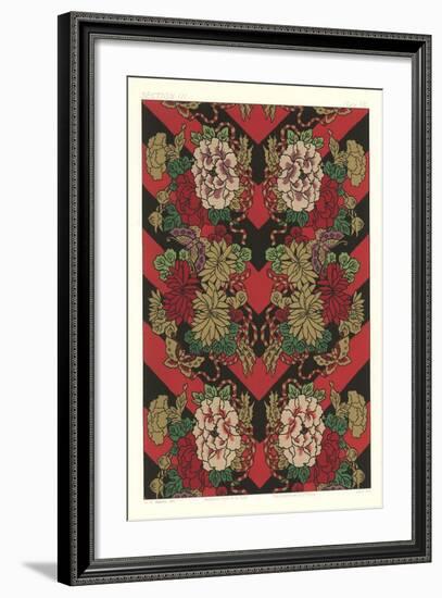Asian Chrysanthemum Pattern-null-Framed Art Print