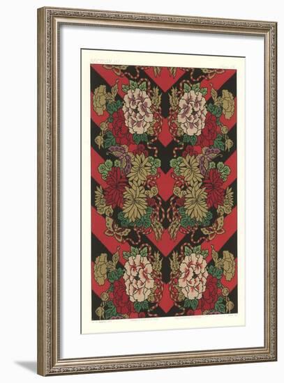 Asian Chrysanthemum Pattern-null-Framed Art Print