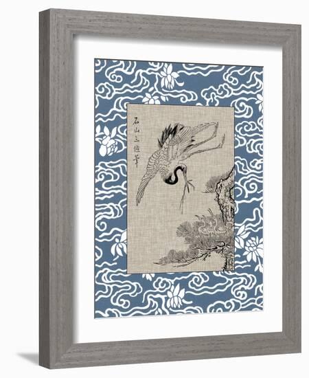 Asian Crane Panel I-null-Framed Art Print