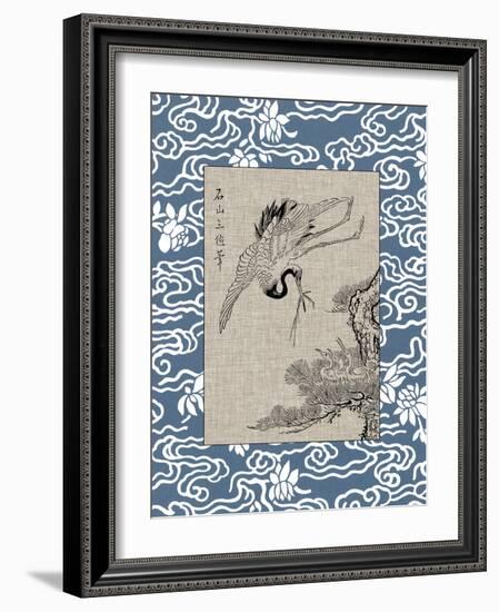 Asian Crane Panel I-null-Framed Art Print