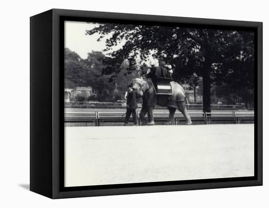 Asian Elephant 'Jessie' Giving a Ride to Two Ladies and a Child-Frederick William Bond-Framed Premier Image Canvas